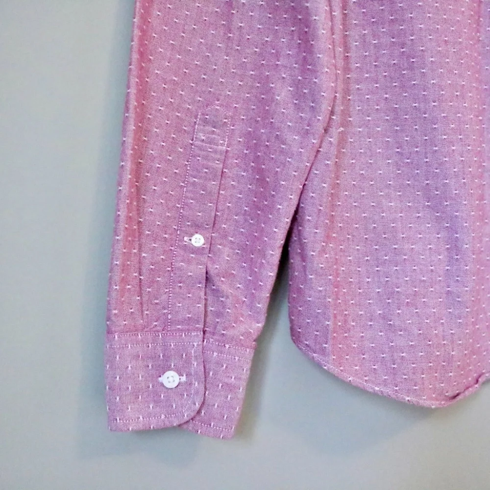J.Crew Red Dotted Button Down Long Sleeve Shirt